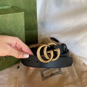 New Authentic Gucci GG Marmont Leather Belt
